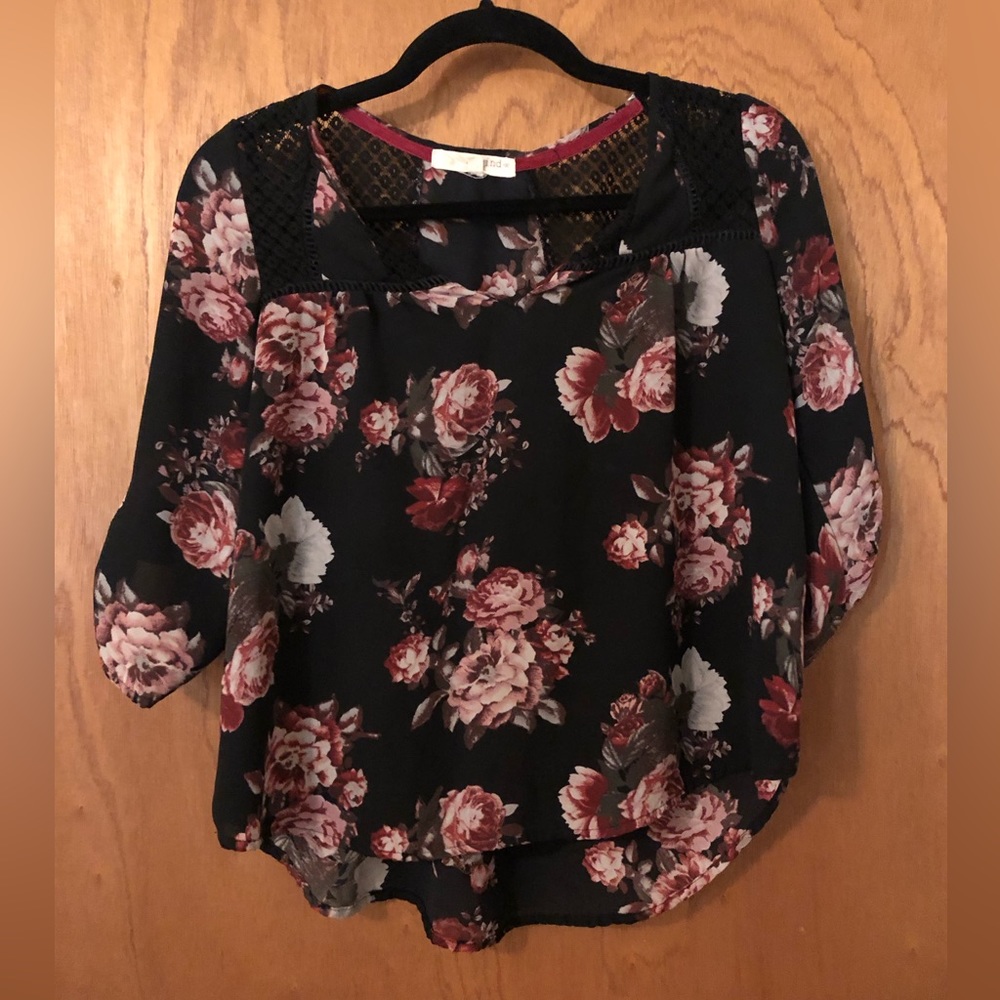 Rewind Black Floral Blouse